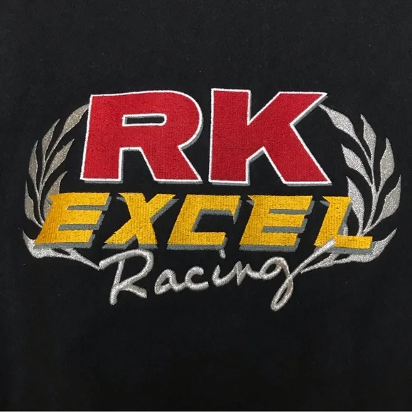 Vintage RK Excel Racing Motorcycle Drag Racing Mens 2XL Wool / Leather Jacket